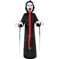 Outsunny 10 FT Halloween Inflatable Skeleton, Scary Halloween Decoration with Built-in LED Lights for Indoor Outdoor Decor
