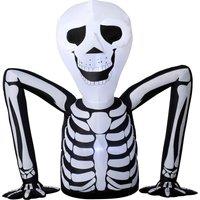Outsunny Inflatable Ground Crawling Skeleton, Scary Halloween Decoration with Built-in LED Lights for Indoor Outdoor Decor