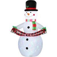 Inflatable Christmas Decoration, Outsunny 6.7FT Christmas Inflatable Snowman with Colourful LED Light