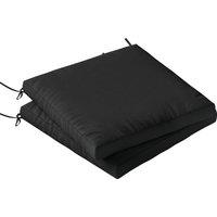 Outsunny Outdoor Seat Cushions Set of 2 with Ties, Waterproof Garden Seat Pads, Black