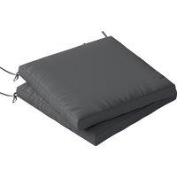 Outsunny Outdoor Seat Cushions Set of 2 with Ties, Waterproof Garden Seat Pads, Dark Grey