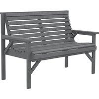 Outsunny 2 Seater Wooden Garden Bench, Slatted Patio Bench with Armrest and Backrest, Outdoor Furniture for Indoor, Balcony