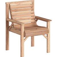 Outsunny Wooden Garden Dining Chair, Outdoor Chair Garden Armchair with Curved Seat and Wide Armrests, Natural Wood Finish