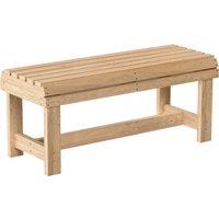 Outsunny Wooden Outdoor Bench, 2 Seater Garden Bench, Backless Patio Bench with Slatted Curved Seat, Natural Wood Finish