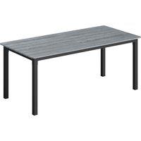 Outsunny Garden Dining Table for 6-8 Person, 180 x 86 cm Rectangular Outdoor Dining Table with Wood Slatted Top, Grey