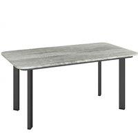 Outsunny Outdoor Garden Coffee Table, Garden Table with Slatted Wood Plastic Composite Top and Metal Frame, Grey