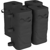 Outsunny Set of 4 Heavy Duty Gazebo Weights Bags, 500D Sand Weights with Carry Handles for Garden Marquee, Parasol, Black