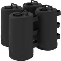 Outsunny Set of 4 Gazebo Weights Sand Bags, Gazebo Water Weights Bags with Carry Handles for Garden Marquee, Parasol, Black