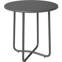 Outsunny 48 cm Round Garden Side Table, Small Metal Outdoor Garden Table with Rolled Edge, Dark Grey