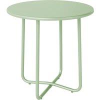Outsunny 48 cm Round Garden Side Table, Small Metal Outdoor Garden Table with Rolled Edge, Green