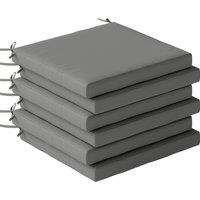 Outsunny Set of 6 Outdoor Seat Cushions with Machine Washable Cover, Water Repellent Seat Cushions Dark Grey