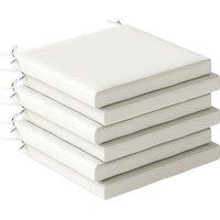 Outsunny Set of 6 Outdoor Seat Cushions with Machine Washable Cover, Water Repellent Seat Cushions Cream White
