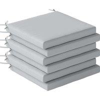 Outsunny Set of 6 Outdoor Seat Cushions with Machine Washable Cover, Water Repellent Seat Cushions Light Grey