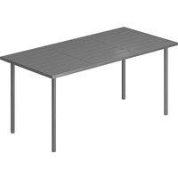 Outsunny Garden Dining Table for 6 Person, 165 x 80 cm Rectangular Outdoor Dining Table with Slatted Top
