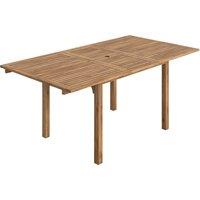 Outsunny Extending Garden Table, Outdoor Dining Table for 6-8 with Acacia Wood Slatted Tabletop for Balcony Porch