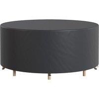 Outsunny Round Garden Furniture Cover, Waterproof Garden Table Cover, 420D Heavy Duty Oxford for Outdoor, Φ214 x 70 cm, Black
