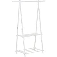 HOMCOM Minimalist Garment Rack: Adjustable Shelving Unit for Hallway Organisation, White Aosom UK