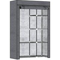 HOMCOM Rail and Six Shelf Fabric Wardrobe - Dark Grey