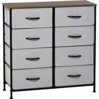 HOMCOM Dresser Fabric Drawers w/ 8 Linen-Feel Foldable Drawers & Metal Frame for Storage in Dining & Living Room, Bedroom, Grey Aosom UK
