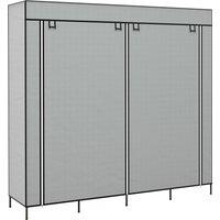 HOMCOM Fabric Wardrobe for Bedroom, Portable Cloth Wardrobe with 10 Compartments, 2 Hanging Rails and 4 Fabric Drawers, 166 x 42.5 x 169.5cm, Dark Grey