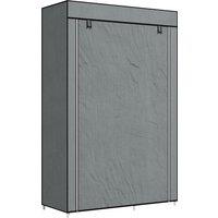 HOMCOM Fabric Wardrobe, Portable Wardrobe, Clothes Storage Unit with 5 Compartments, Hanging Rail and 2 Fabric Drawers, 102 x 42.5 x 162.5cm, Dark Grey