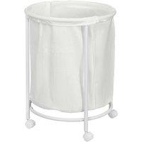HOMCOM 100L Rolling Laundry Basket on Wheels, 50cm Round Laundry Hamper w/ Removable Bag & Steel Frame for Bedroom, Bathroom, Laundry Room Aosom UK