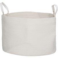 HOMCOM Laundry Hamper with 2 Handles, 88L Cotton Rope Laundry Basket, Machine Washable, Cream White Aosom UK