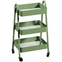 HOMCOM Three-Tier Storage Trolley - Green