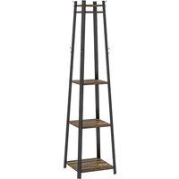 HOMCOM Compact Freestanding Coat Rack - Black/Brown