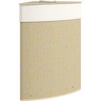 HOMCOM Bamboo Laundry Basket with Lid, 55L Corner Laundry Hamper with Removable Washable Liner Bag, Bathroom Triangle Washing Basket, 35 x 35 x 60 cm, Nature Wood Finish