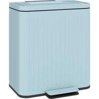 HOMCOM 2 x 20L Double Bin for Recycling and Waste, Fingerprint-proof Pedal Bin with Lid, Removable Inner Buckets, Light Green Aosom UK
