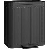 HOMCOM 40L Dual Compartment Rubbish Bin, with Soft-Close Lid - Black