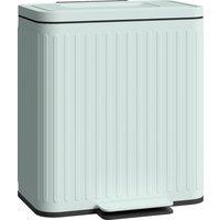 HOMCOM 40L Dual Compartment Rubbish Bin, with Soft-Close Lid - Green