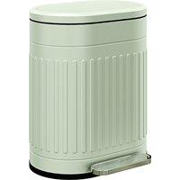 HOMCOM 20 L Pedal Bin, Fingerprint Proof Kitchen Bin with Lid, Metal Rubbish Bin with Removable Inner Bucket, Light Green Aosom UK