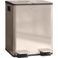 HOMCOM 40L Dual Compartment Stainless Steel Bin, with Deodoriser Holders - Gold Tone