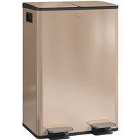 HOMCOM 56L Dual Compartment Stainless Steel Bin, with Deodoriser Holders - Gold Tone