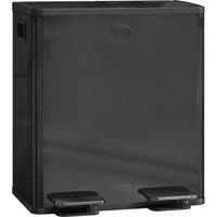 HOMCOM 40L Dual Compartment Stainless Steel Bin, with Deodoriser Holders - Glossy Black