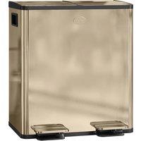 HOMCOM 40L Dual Compartment Stainless Steel Bin, with Deodoriser Holders - Gold Tone