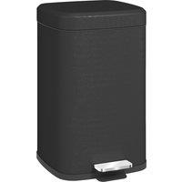 HOMCOM 20L Modern Boxy Metal Home Kitchen Bin - Black Aosom UK