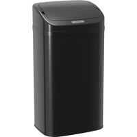 HOMCOM 48L Galvanised Steel Sensor Bin - Black