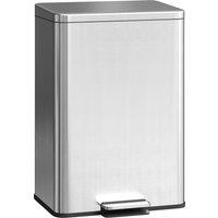 HOMCOM 20L Kitchen Bin with Soft-Close Lid and Stay-Open Function, Stainless Steel Pedal Bin with Removable Inner Bucket for Kitchen, Office, Home, Silver Tone