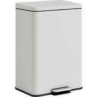 HOMCOM 20L Kitchen Bin with Soft-Close Lid and Stay-Open Function, Pedal Bin with Removable Inner Bucket for Kitchen, Office, Home, Cream