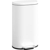 HOMCOM 30 L Modern Curved Kitchen Bin - White