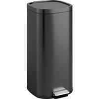 HOMCOM 30L Kitchen Bin, Compact Pedal Bin with Soft-Close and Stay-Open Lid, Removable Bucket for Kitchen, Home, Office, Black