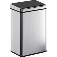 HOMCOM 40L Sensor Bin with Quiet Soft-Close Lid, Automatic Touchless Motion Sensor Kitchen Bin with Fingerprint Resistant Stainless Steel for Hygienic Gyms, Home Office Use, Silver Tone