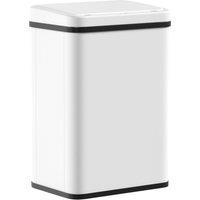 HOMCOM 40L Sensor Bin with Soft-Close Lid, Stainless Steel Automatic Touchless Motion Sensor Kitchen Bin, White