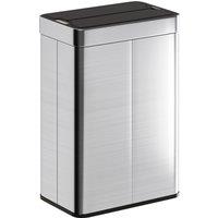 HOMCOM 55L Sensor Bin, Large Automatic Touchless Rubbish Bin with Soft-Close Lid, Silver Tone