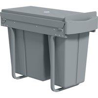 HOMCOM 2 Removable Recycling, ContaineUnder-Sink Kitchen Trash Bin, Smooth Slide, Handle, Diamond Pattern Lid, Grey