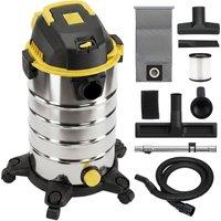 HOMCOM 1400W Vacuum Cleaner, 3-in-1 Wet and Dry Vacuum Cleaner with Blowing Mode and 30L Stainless Steel Tank, Silver Tone