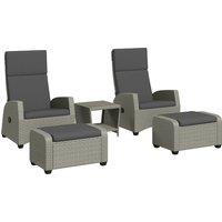 Outsunny 5-Piece Rattan Garden Furniture Set with Cushions - Charcoal Grey